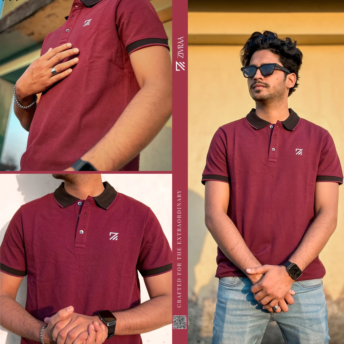 Premium Double PK Cotton Polo - Maroon