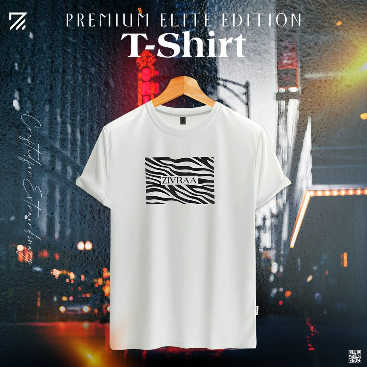 Mens Premium Ring-Spun Printed T-shirt- White