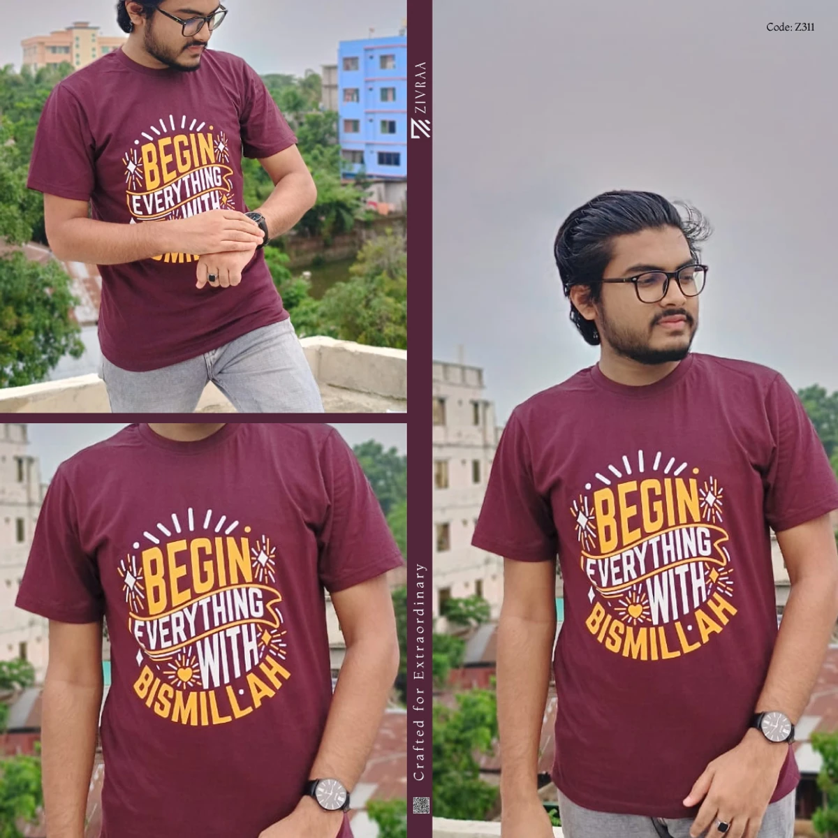 Mens Premium Printed T-shirt- Maroon