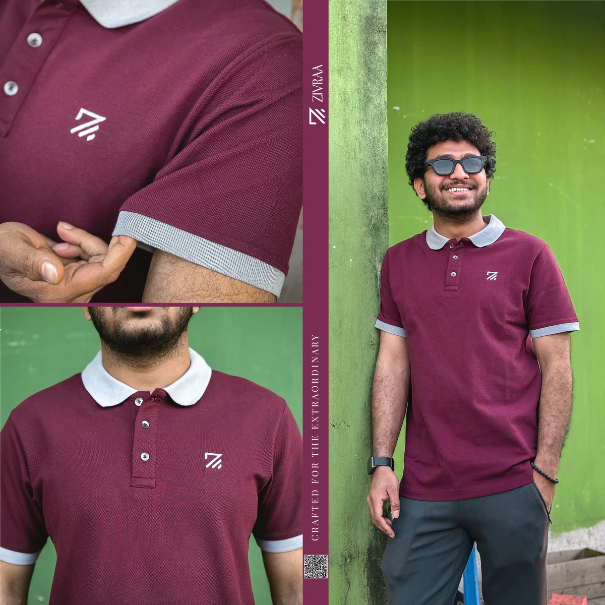 Premium Double PK Cotton Polo - Maroon